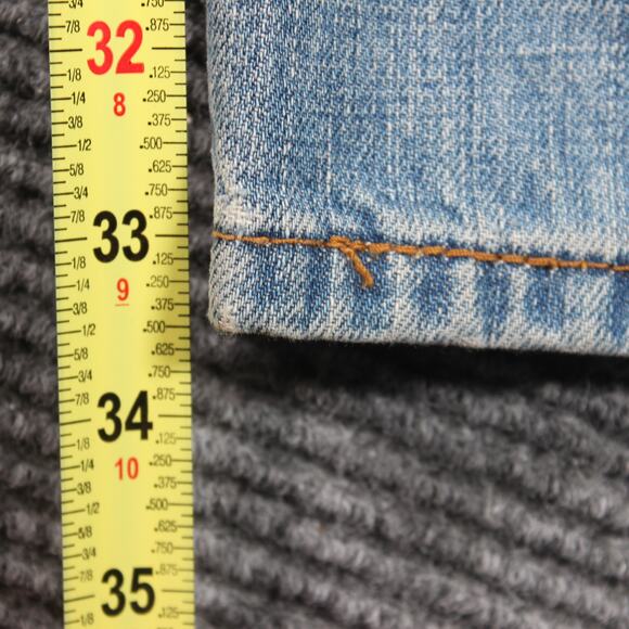 Levi’s 569 Jeans Mens 38x34 Light Wash Loose Straight Zip Fly Distressed - Picture 10 of 15